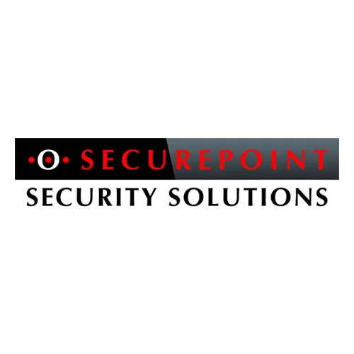 Abbildung: Logo des Unternehmens Securepoint. Oben ein schwarzer Balken mit roter Schrift ‚Securepoint‘, davor ein stilisiertes Symbol aus Kreis und Punkt. Darunter in schwarzer Schrift: ‚Security Solutions‘. Die 3B-IT GmbH aus Berlin ist Partner von Securepoint, einem deutschen Anbieter aus Lüneburg für professionelle IT-Sicherheitslösungen mit höchsten Datenschutzstandards.