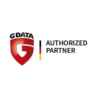 Abbildung: Logo des IT-Sicherheitsunternehmens G DATA. Links ein rotes Schild mit stilisiertem weißem G, daneben der Text ‚G DATA Authorized Partner‘ sowie ein Streifen in Schwarz-Rot-Gold. Die 3B-IT GmbH aus Berlin ist seit 2010 autorisierter Partner von G DATA und setzt auf deutsche IT-Sicherheitslösungen für Unternehmen.